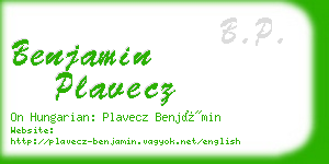 benjamin plavecz business card